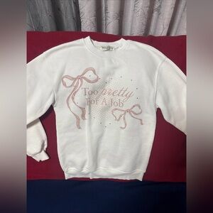 Wound Up White Crewneck Sweatshirt with Black Logo